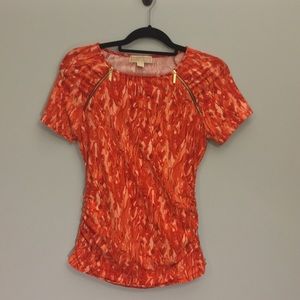 Red Zip Shoulder Michael by Michael Kors Shirt